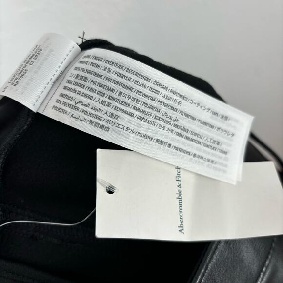 Abercrombie & Fitch Vegan Leather 90s Straight Ultra High Rise Pants NWT 33/16 - Picture 4 of 4